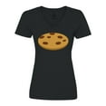thumbnail image 1 of Inktastic Chocolate Chip Cookie Women's V-Neck T-Shirt, 1 of 5
