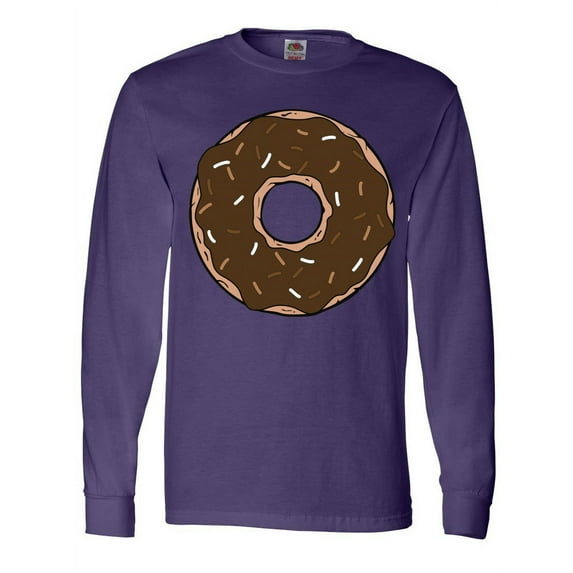 Inktastic Chocolate Donut, Doughnut, Icing, Glaze, Sprinkles Long Sleeve T-Shirt