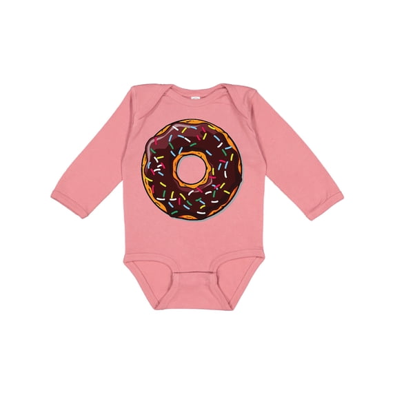 Inktastic Chololate Donut with Sprinkles Boys or Girls Long Sleeve Baby Bodysuit