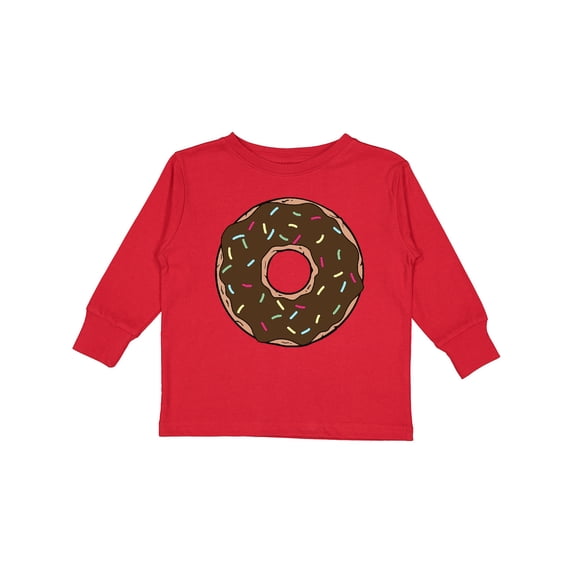 Inktastic Chololate Donut with Sprinkles Boys or Girls Long Sleeve Toddler T-Shirt