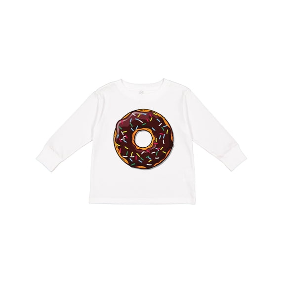 Inktastic Chololate Donut with Sprinkles Boys or Girls Long Sleeve Toddler T-Shirt