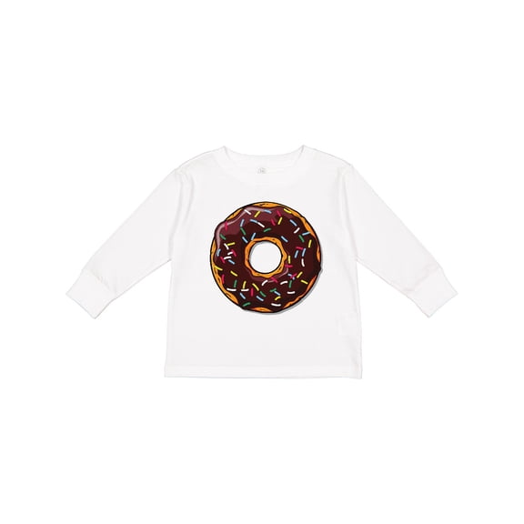 Inktastic Chololate Donut with Sprinkles Boys or Girls Long Sleeve Toddler T-Shirt