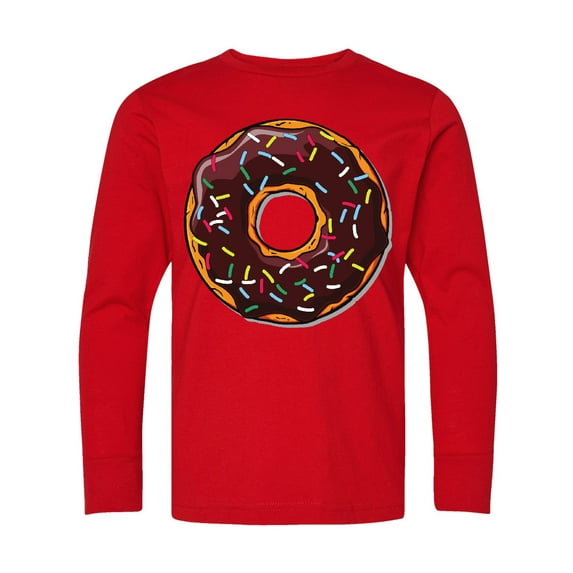 Inktastic Chololate Donut with Sprinkles Long Sleeve Youth T-Shirt