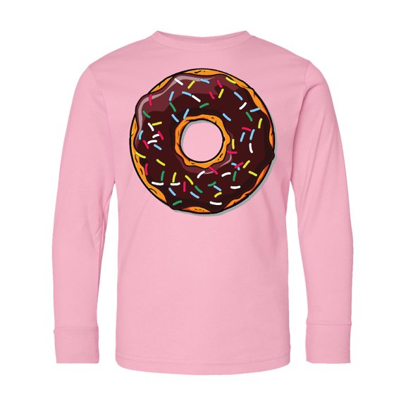 Inktastic Chololate Donut with Sprinkles Long Sleeve Youth T-Shirt