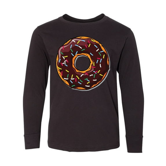 Inktastic Chololate Donut with Sprinkles Long Sleeve Youth T-Shirt