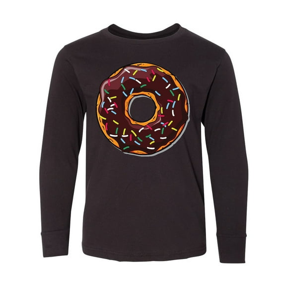 Inktastic Chololate Donut with Sprinkles Long Sleeve Youth T-Shirt