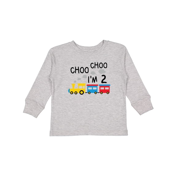 Inktastic Choo Choo I'm 2 Train Boys Long Sleeve Toddler T-Shirt