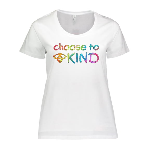 Inktastic Choose to Be Kind Colorful Bee Women's Plus Size T-Shirt