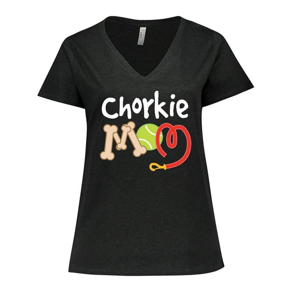 Inktastic Chorkie Mom Chihuahua Yorkie Women's Plus Size V-Neck T-Shirt