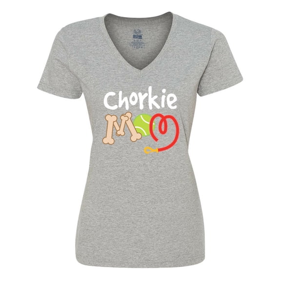 Inktastic Chorkie Mom Chihuahua Yorkie Women's V-Neck T-Shirt