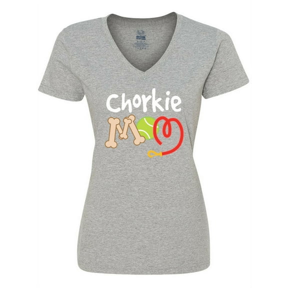Inktastic Chorkie Mom Chihuahua Yorkie Women's V-Neck T-Shirt