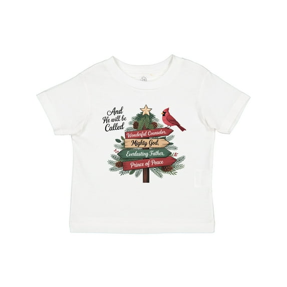 Inktastic Christian Christmas Tree with Red Cardinal Boys or Girls Toddler T-Shirt