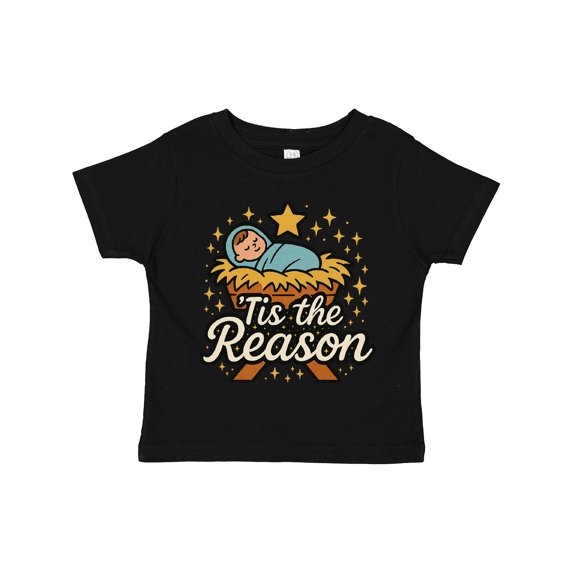 Inktastic Christmas Baby Jesus Nativity Scene 'tis the Reason Boys or Girls Toddler T-Shirt