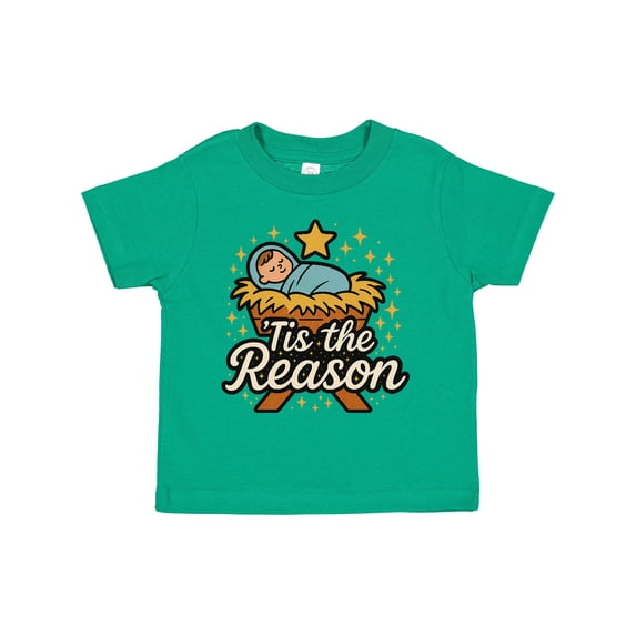 Inktastic Christmas Baby Jesus Nativity Scene 'tis the Reason Boys or Girls Toddler T-Shirt