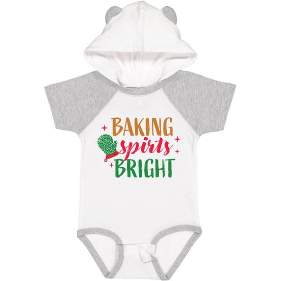 Inktastic Christmas Baking Spirits Bright with Green Oven Mit Boys or Girls Baby Bodysuit