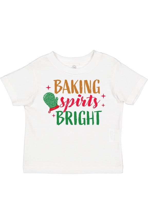 Christmas Baking Spirits Bright with Green Oven Mit Boys or Girls Toddler T-Shirt