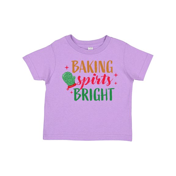 Inktastic Christmas Baking Spirits Bright with Green Oven Mit Boys or Girls Toddler T-Shirt