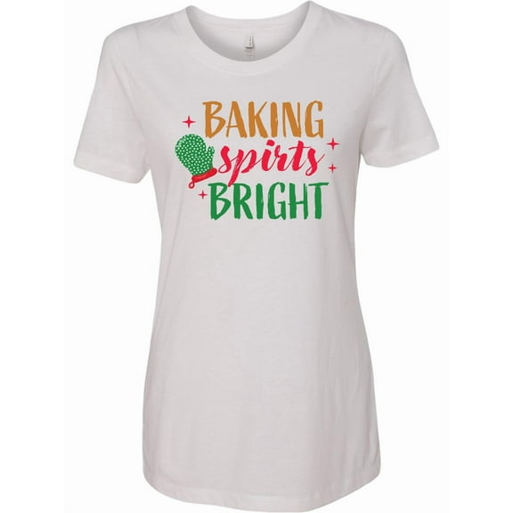 Inktastic Christmas Baking Spirits Bright with Green Oven Mit Women's T-Shirt