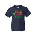 thumbnail image 1 of Inktastic Christmas Baking Spirits Bright with Green Oven Mit Youth T-Shirt, 1 of 5