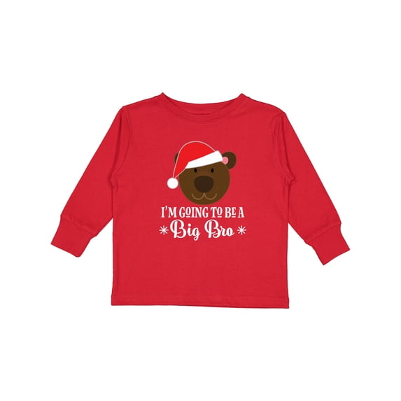 Inktastic Christmas Big Bro Announcement Brother Santa Boys Long Sleeve Toddler T-Shirt