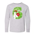 thumbnail image 1 of Inktastic Christmas Birthday, 6th Birthday, Cute Snowman, Carrot Nose Long Sleeve Youth T-Shirt, 1 of 5