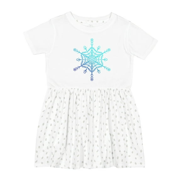 Inktastic Christmas Blue Ice Snowflake Girls Toddler Dress