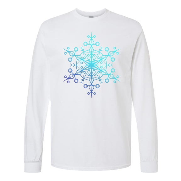 Inktastic Christmas Blue Ice Snowflake Long Sleeve T-Shirt
