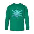 thumbnail image 1 of Inktastic Christmas Blue Ice Snowflake Long Sleeve Youth T-Shirt, 1 of 5