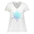 thumbnail image 1 of Inktastic Christmas Blue Ice Snowflake Women's Plus Size V-Neck T-Shirt, 1 of 5