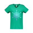 thumbnail image 1 of Inktastic Christmas Blue Ice Snowflake Women's V-Neck T-Shirt, 1 of 5