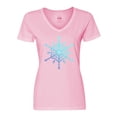 thumbnail image 1 of Inktastic Christmas Blue Ice Snowflake Women's V-Neck T-Shirt, 1 of 5