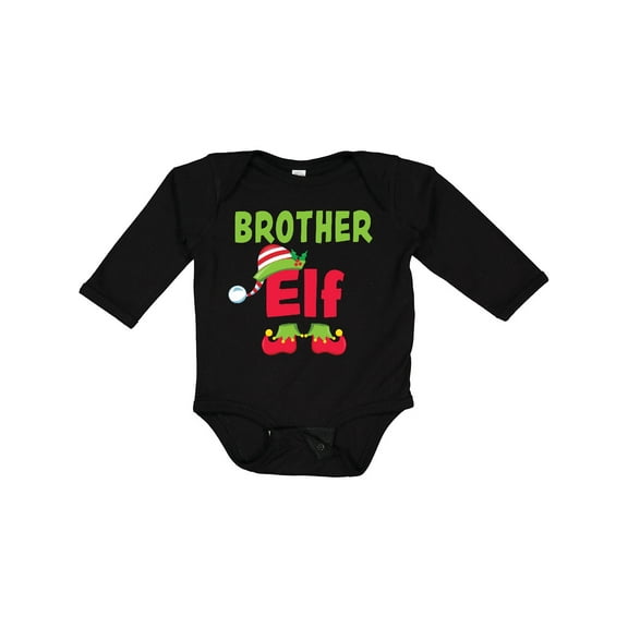 Inktastic Christmas Brother Elf Boys Long Sleeve Baby Bodysuit