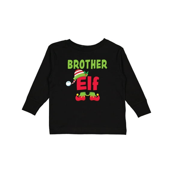 Inktastic Christmas Brother Elf Boys Long Sleeve Toddler T-Shirt