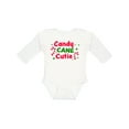 thumbnail image 1 of Inktastic Christmas Candy Cane Cutie with Candy Canes Boys or Girls Long Sleeve Baby Bodysuit, 1 of 5