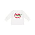 thumbnail image 1 of Inktastic Christmas Candy Cane Cutie with Candy Canes Boys or Girls Long Sleeve Toddler T-Shirt, 1 of 5
