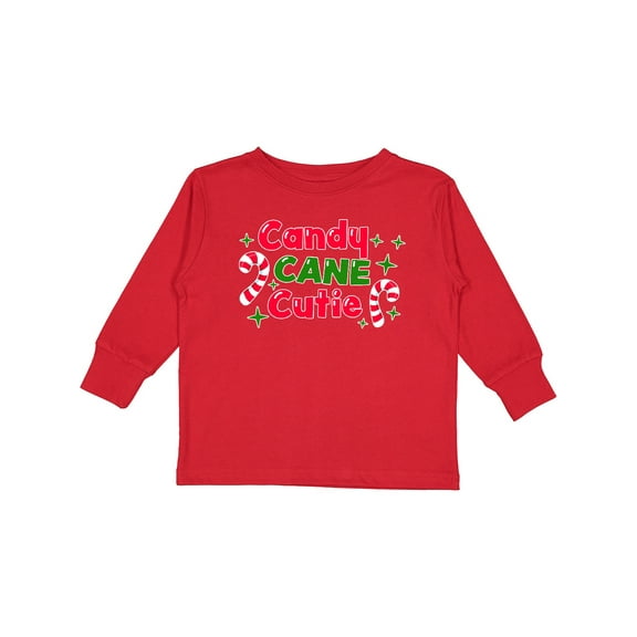 Inktastic Christmas Candy Cane Cutie with Candy Canes Boys or Girls Long Sleeve Toddler T-Shirt