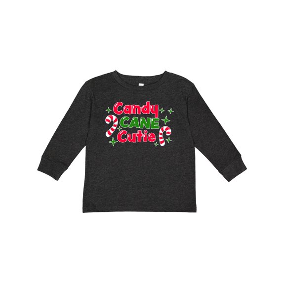Inktastic Christmas Candy Cane Cutie with Candy Canes Boys or Girls Long Sleeve Toddler T-Shirt