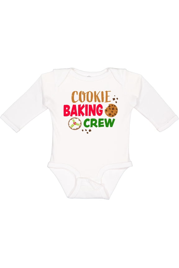 Christmas Cookie Baking Crew Boys or Girls Long Sleeve Baby Bodysuit