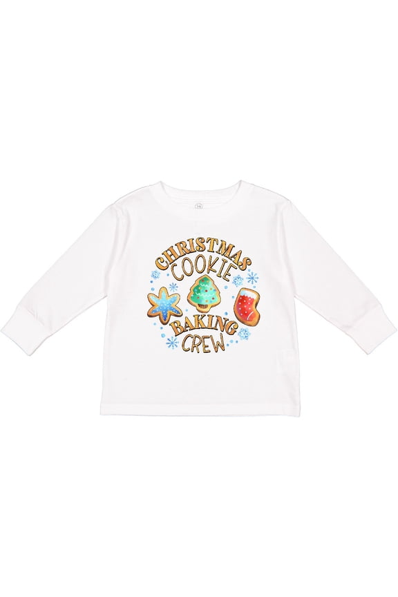 Christmas Cookie Baking Crew Boys or Girls Long Sleeve Toddler T-Shirt