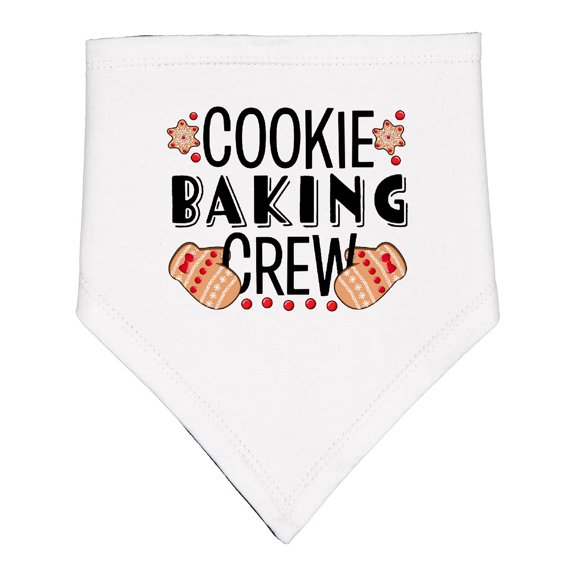 Inktastic Christmas Cookie Baking Crew with Oven Mitts Baby Bandana Bib