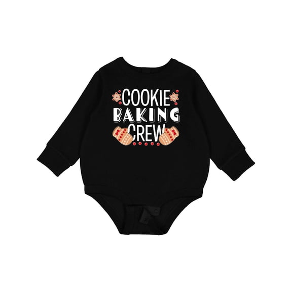 Inktastic Christmas Cookie Baking Crew with Oven Mitts Baby Fleece Bodysuit