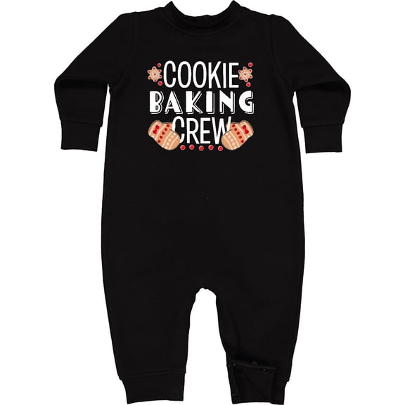 Inktastic Christmas Cookie Baking Crew with Oven Mitts Baby Fleece Romper