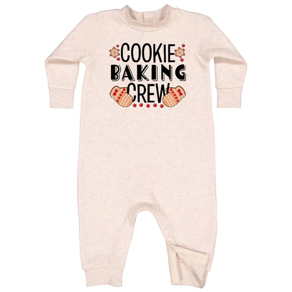 Inktastic Christmas Cookie Baking Crew with Oven Mitts Baby Fleece Romper