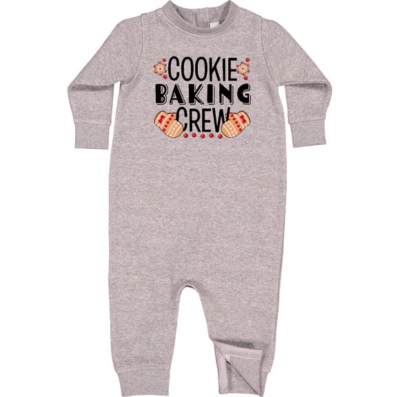 Inktastic Christmas Cookie Baking Crew with Oven Mitts Baby Fleece Romper