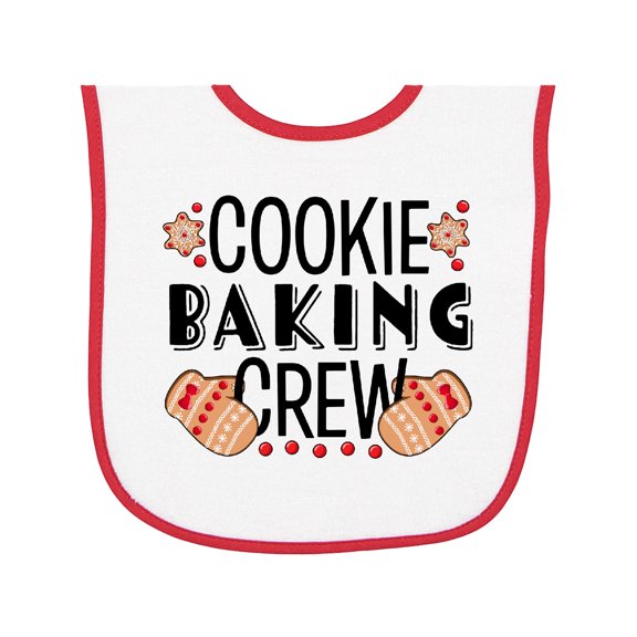 Inktastic Christmas Cookie Baking Crew with Oven Mitts Baby Terry Cloth Bib