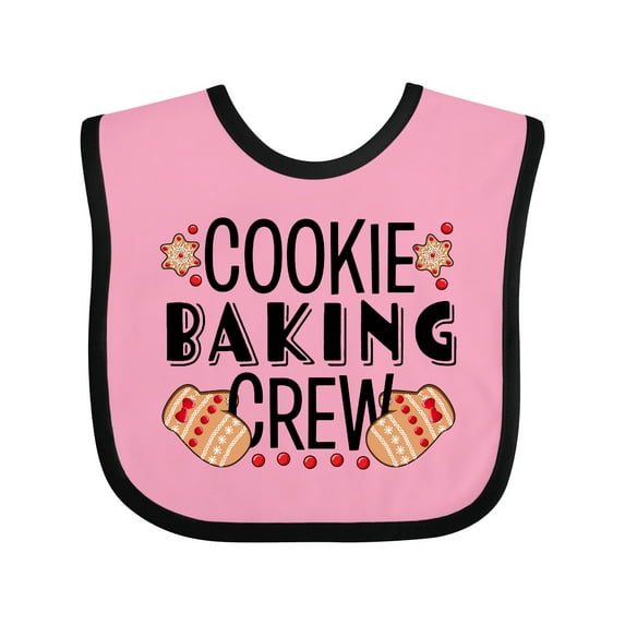 Inktastic Christmas Cookie Baking Crew with Oven Mitts Boys or Girls Baby Bib