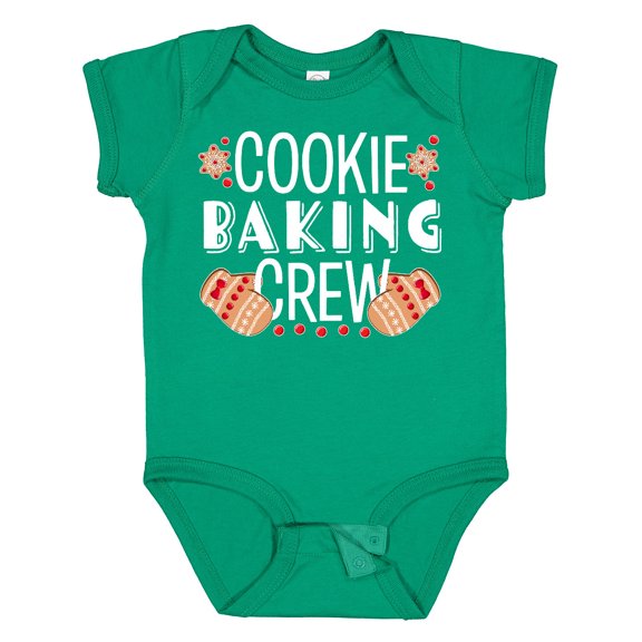 Inktastic Christmas Cookie Baking Crew with Oven Mitts Boys or Girls Baby Bodysuit