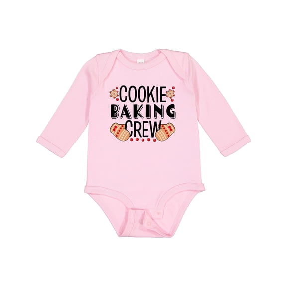 Inktastic Christmas Cookie Baking Crew with Oven Mitts Boys or Girls Long Sleeve Baby Bodysuit