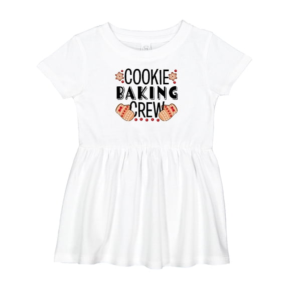 Inktastic Christmas Cookie Baking Crew with Oven Mitts Girls Baby Dress