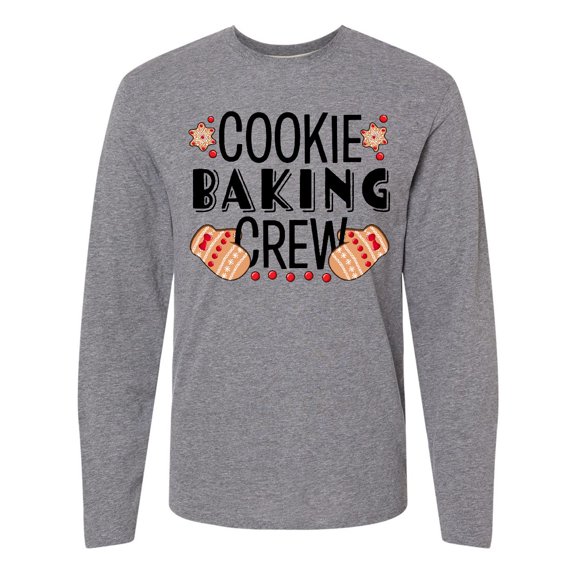 Inktastic Christmas Cookie Baking Crew with Oven Mitts Long Sleeve T-Shirt